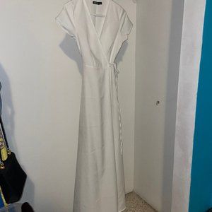 White Nasty Gal Wrap Dress